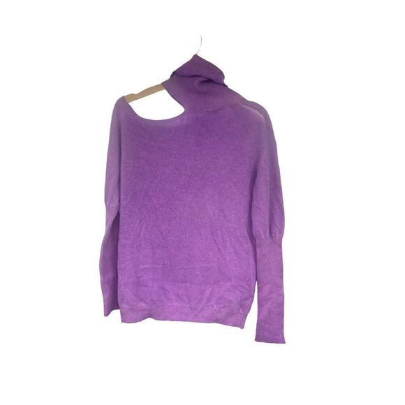 (Nude) Wool Blend Shoulder Cut Out Purple Turtleneck Sweater Size 38 - Picture 5 of 8